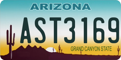 AZ license plate AST3169