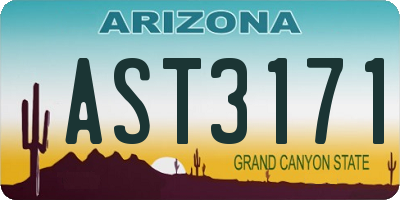 AZ license plate AST3171