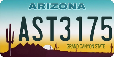 AZ license plate AST3175