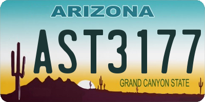 AZ license plate AST3177