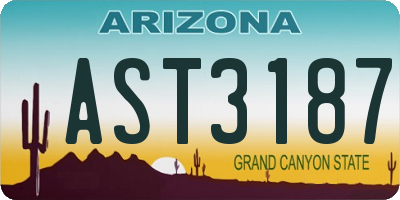 AZ license plate AST3187