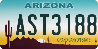 AZ license plate AST3188