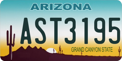 AZ license plate AST3195