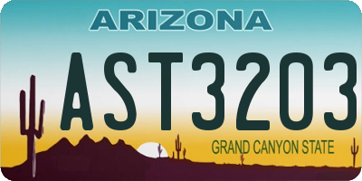 AZ license plate AST3203