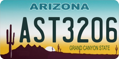 AZ license plate AST3206