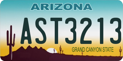 AZ license plate AST3213