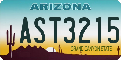 AZ license plate AST3215