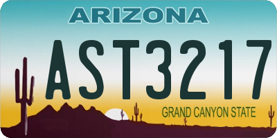 AZ license plate AST3217