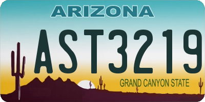AZ license plate AST3219