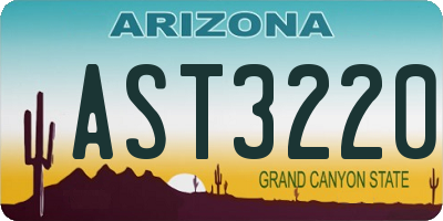 AZ license plate AST3220