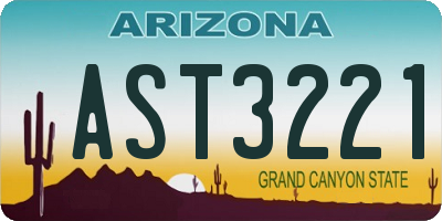 AZ license plate AST3221