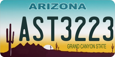 AZ license plate AST3223