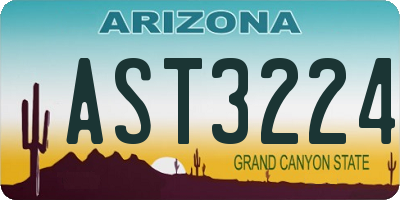 AZ license plate AST3224