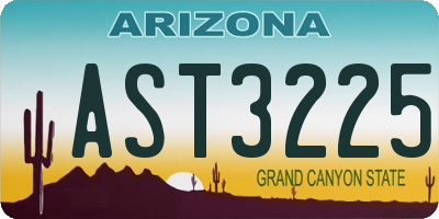 AZ license plate AST3225
