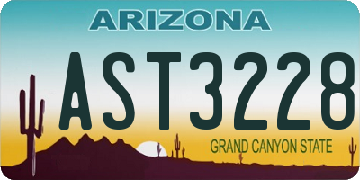 AZ license plate AST3228