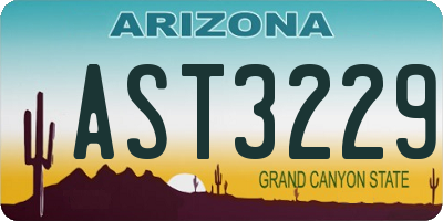 AZ license plate AST3229