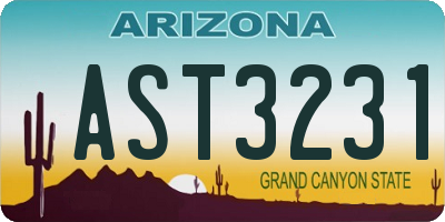 AZ license plate AST3231