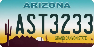 AZ license plate AST3233