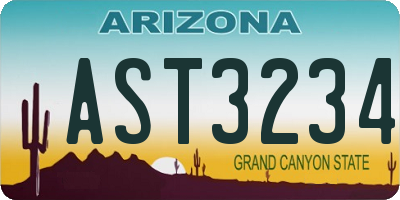 AZ license plate AST3234