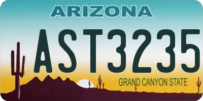 AZ license plate AST3235