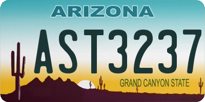 AZ license plate AST3237