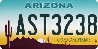AZ license plate AST3238