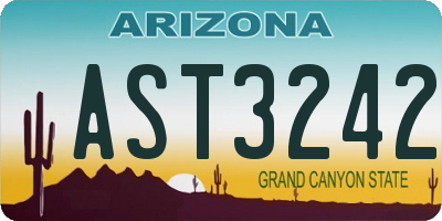 AZ license plate AST3242