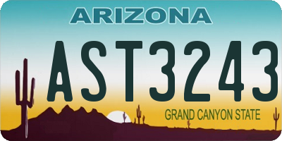 AZ license plate AST3243