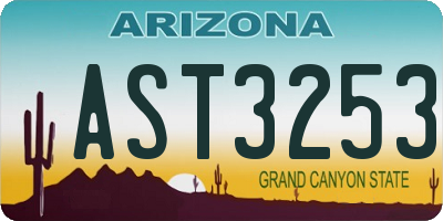 AZ license plate AST3253