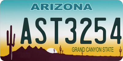 AZ license plate AST3254