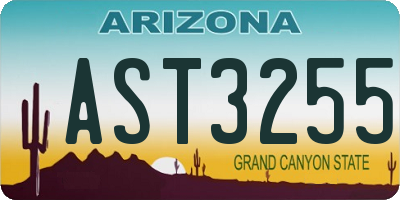 AZ license plate AST3255