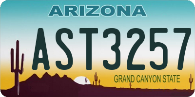 AZ license plate AST3257
