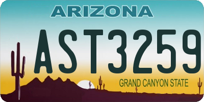 AZ license plate AST3259