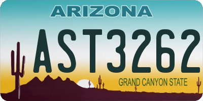 AZ license plate AST3262