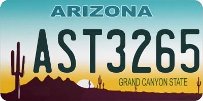 AZ license plate AST3265