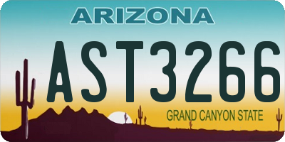 AZ license plate AST3266