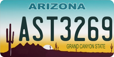 AZ license plate AST3269