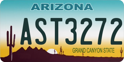 AZ license plate AST3272