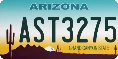 AZ license plate AST3275
