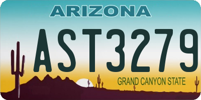 AZ license plate AST3279