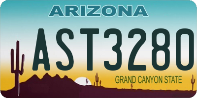 AZ license plate AST3280