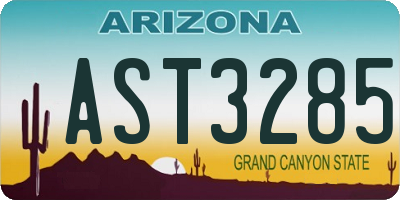 AZ license plate AST3285