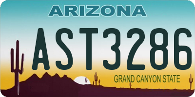 AZ license plate AST3286