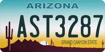 AZ license plate AST3287