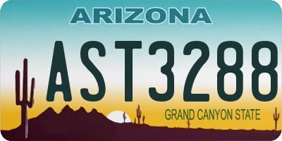 AZ license plate AST3288