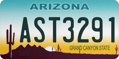 AZ license plate AST3291