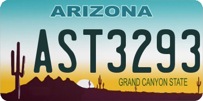 AZ license plate AST3293