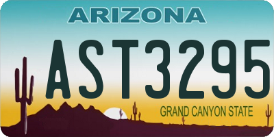 AZ license plate AST3295