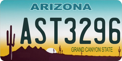 AZ license plate AST3296
