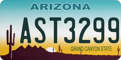 AZ license plate AST3299